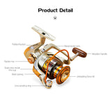 Nacatin NA1000-7000 12BB 5.2: 1 Metal Spinning Fishing Reel Wheel For Fly Reel